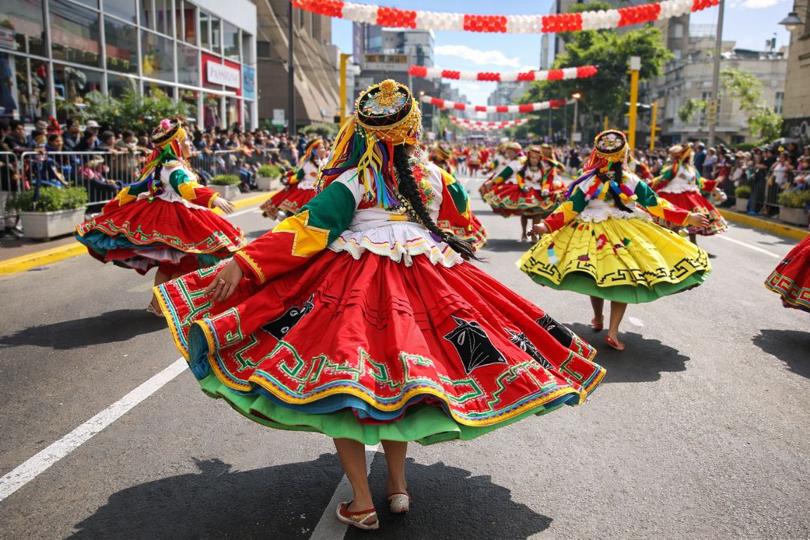 Cultural parade for Peruvian Independence Day experienced during Huacachina Tours